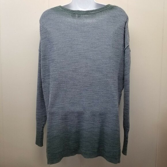 Moth S Ombre Green Blue Sweater Pocket Anthropologie UPTOWN Boxy Oversized - Picture 4 of 6